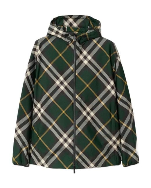 Burberry Green Ered Hooded Jacket for men