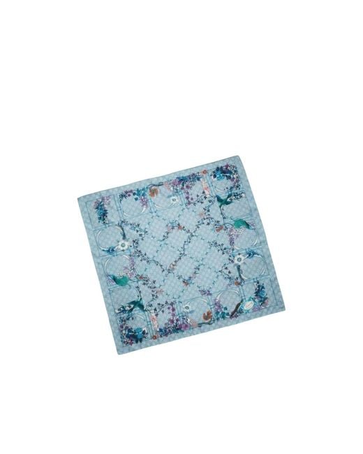 Gucci Blue Printed Silk Twill Carré