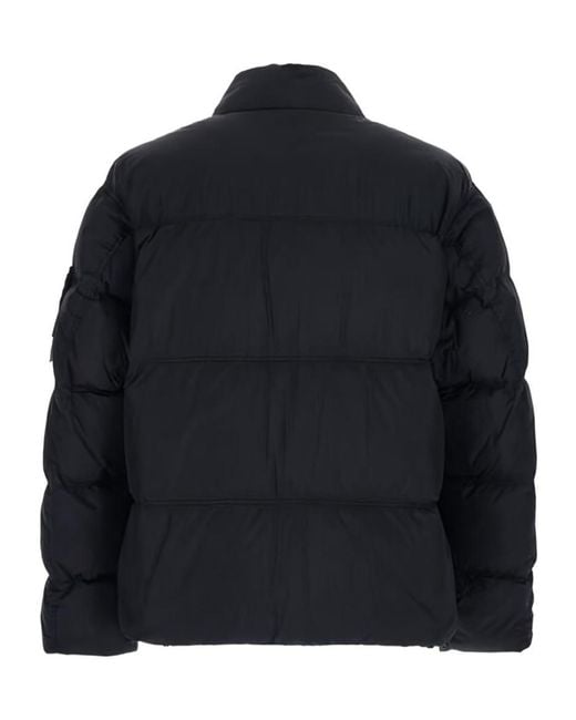 Stone Island Blue Logo Patch Bomber Jacket for men