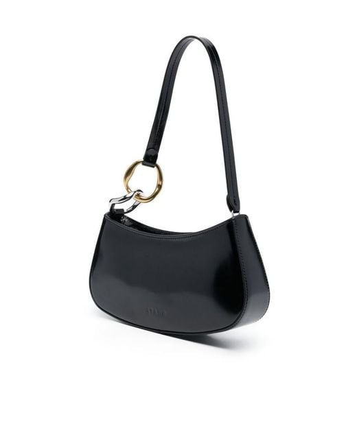 Staud Black Ollie Ring-Detail Shoulder Bag