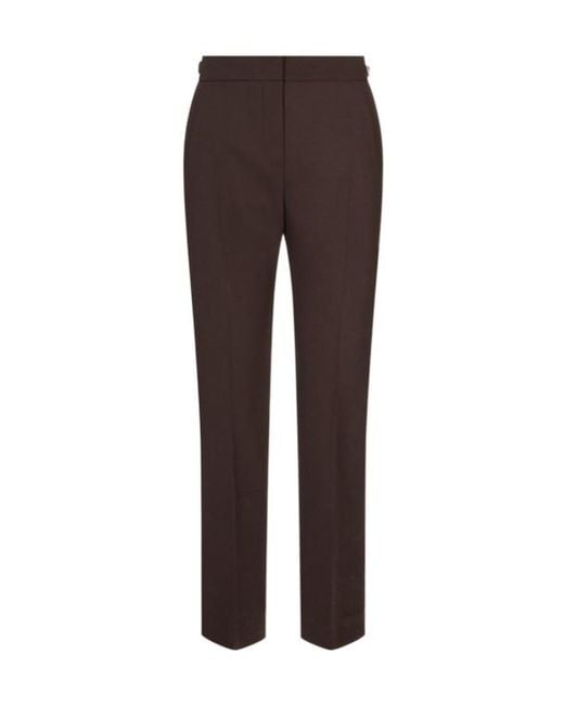 Max Mara Brown Mxmacino Logo-Plaque Trousers