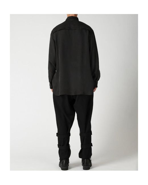 Yohji Yamamoto Black Pour Homme Curved Hem Shirt for men
