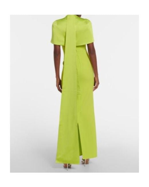 Safiyaa Green Kalika Crêpe Gown