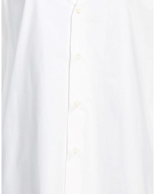 MM6 by Maison Margiela White Solid Color V-Neck Shirt