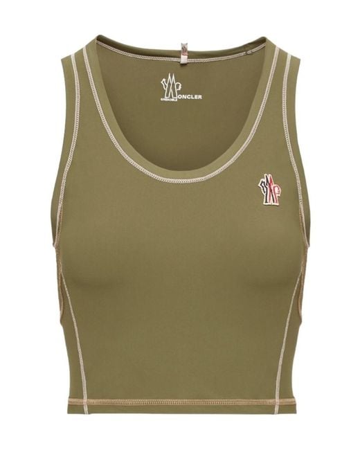 Moncler Green Grenoble Polartec Crop Performance Top