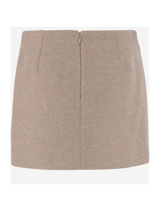 Bottega Veneta Brown Wool And Cashmere Skirt