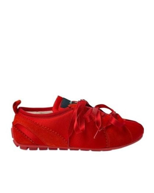 Simone Rocha Red Ribbon Sneakers