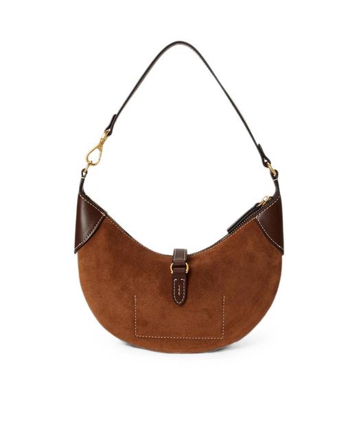 Polo Ralph Lauren Brown Polo Pony Detailed Zipped Shoulder Bag