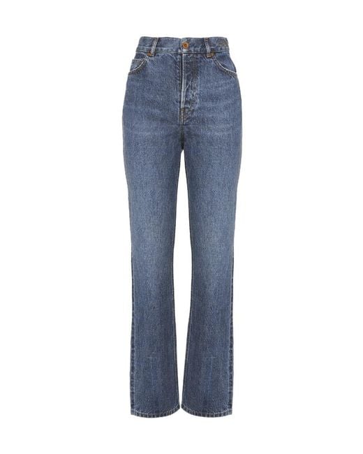 Chloé Blue High-Waisted Straight-Leg Jeans
