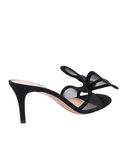 Gianvito Rossi Black Open Toe High Heel Sandals