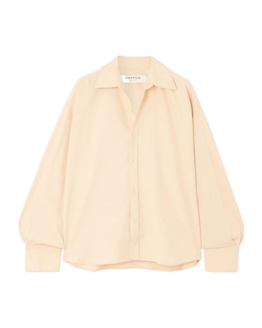Carven Natural Oversized Silk-Habotai Shirt
