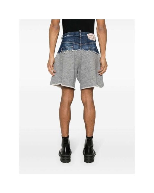DSquared² Blue Distressed Relax Shorts for men