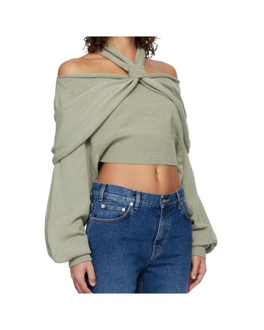 Balmain Green Long-Sleeve Sweater
