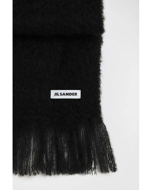 Jil Sander Black Slim Wool Blend Scarf for men