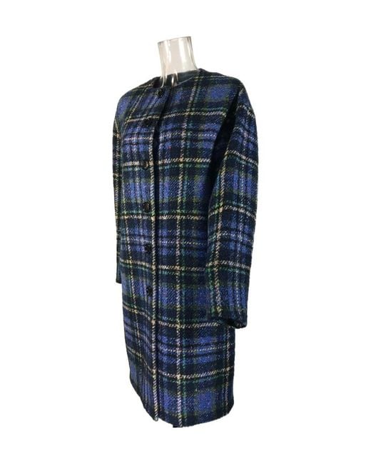 Moschino Blue Single-Breasted Coat