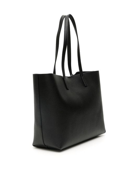 Saint Laurent Black E/W Logo Detailed Tote Bag