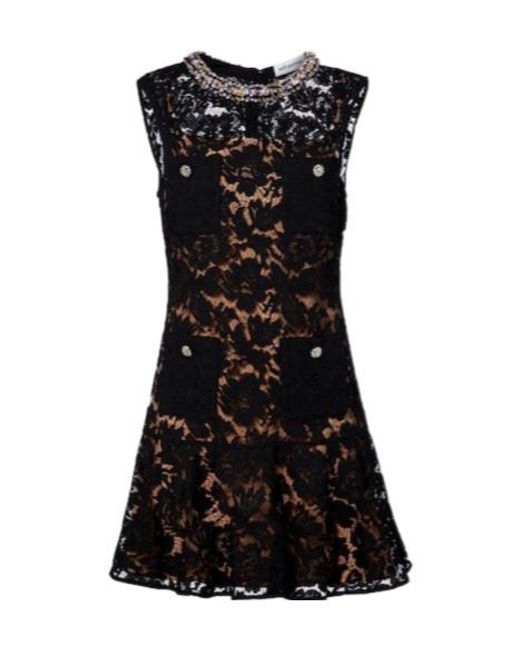 Self-Portrait Black Embellished Minidress