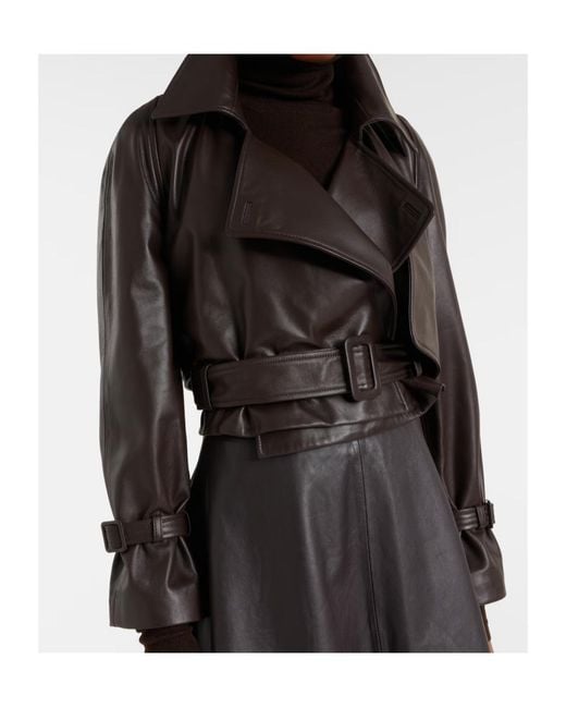 Nour Hammour Black Hatti Cropped Leather Jacket