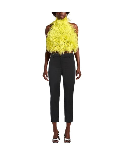 Weekend by Maxmara Black Solid-Color Straight-Leg Pants