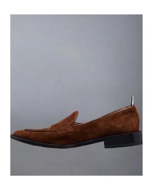 Thom Browne Brown Rwb Striped Varsity Penny Loafers for men