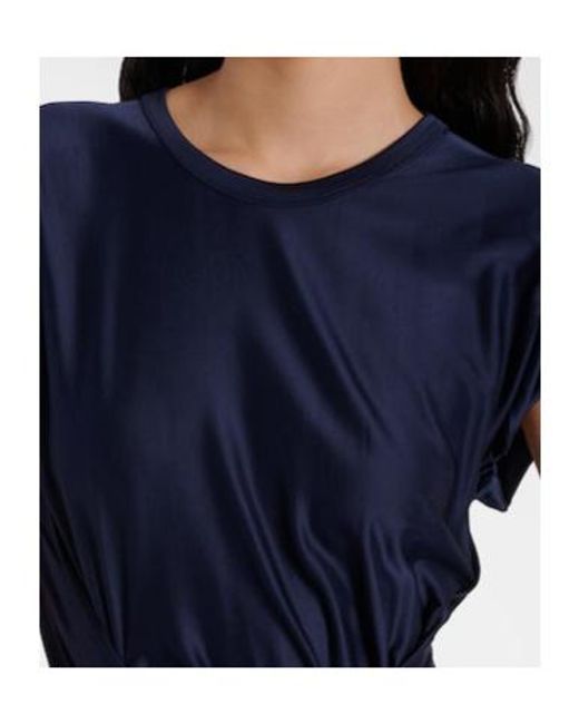 Rabanne Blue Draped Jersey Maxi Dress