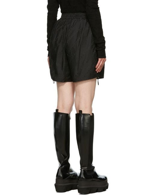 we11done Black Elasticated-Waist Shorts