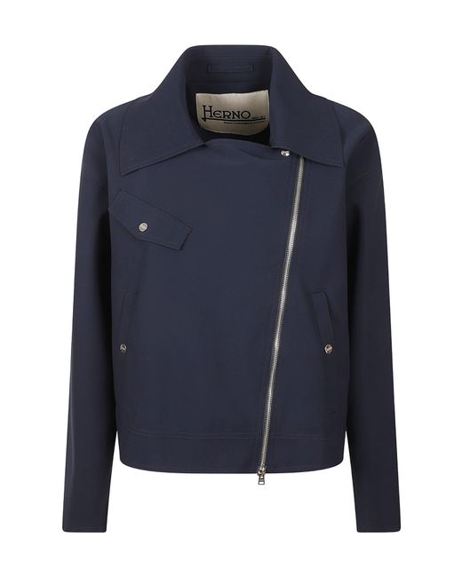 Herno Blue Zip-Up Casual Jacket