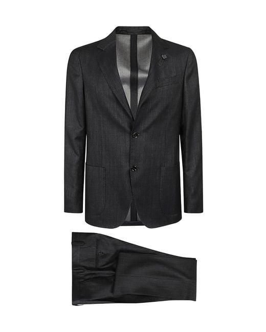 Lardini Black Single-Breasted Classic Suit for men