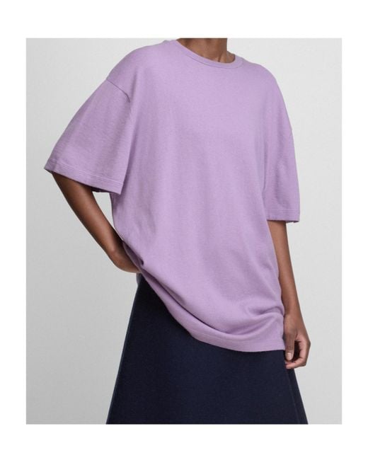 Extreme Cashmere Purple Crew Neck T-Shirt for men