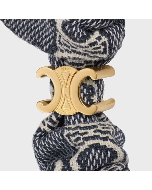 Céline Metallic Jacquard Triomphe Scrunchy