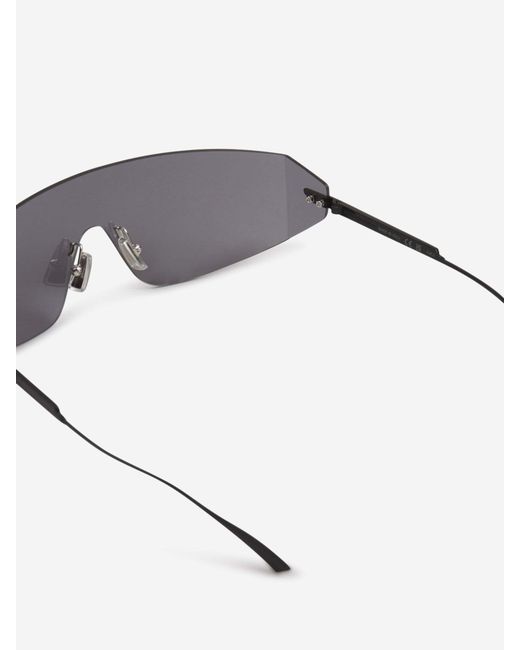Bottega Veneta White Futuristic Shield Sunglasses