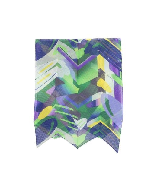 Pleats Please Issey Miyake Blue Pleats Please Abstract-Print Scarf