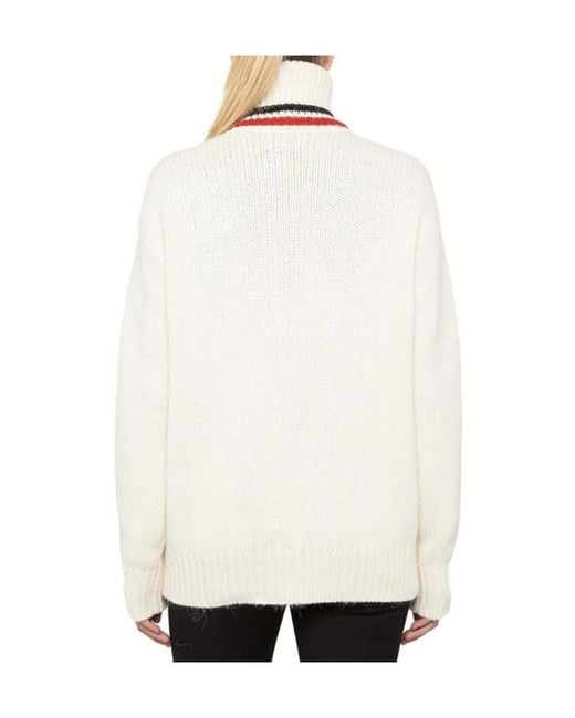 Moncler White High-Necked Logo Icon Sweater