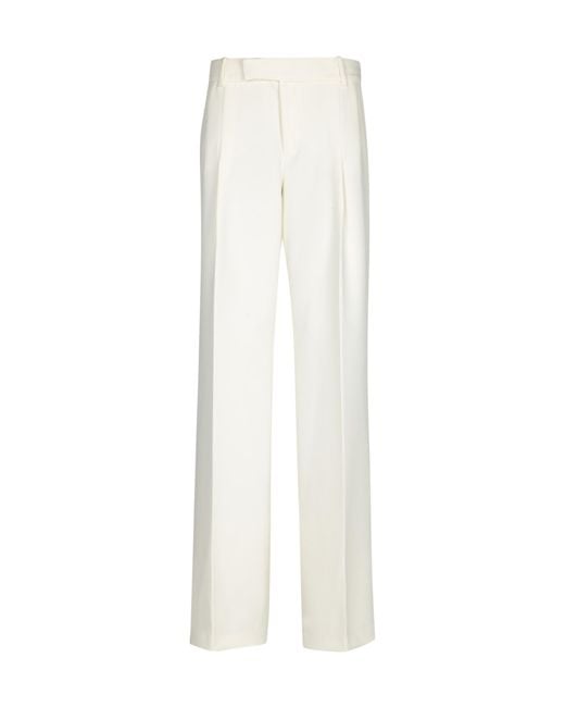 FEDERICA TOSI White Pleated Wide-Leg Pants