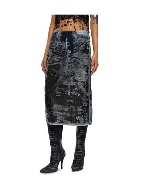 DIESEL Gray De-Pra-Fse1 Midi Skirt