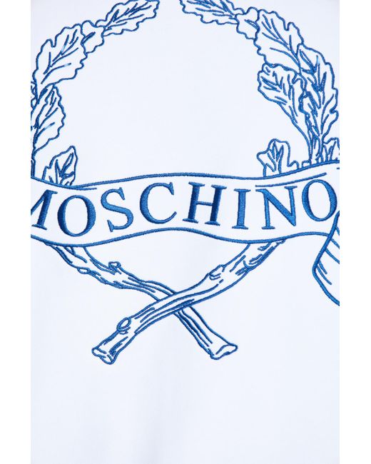 Moschino White Embroidered Sweatshirt for men