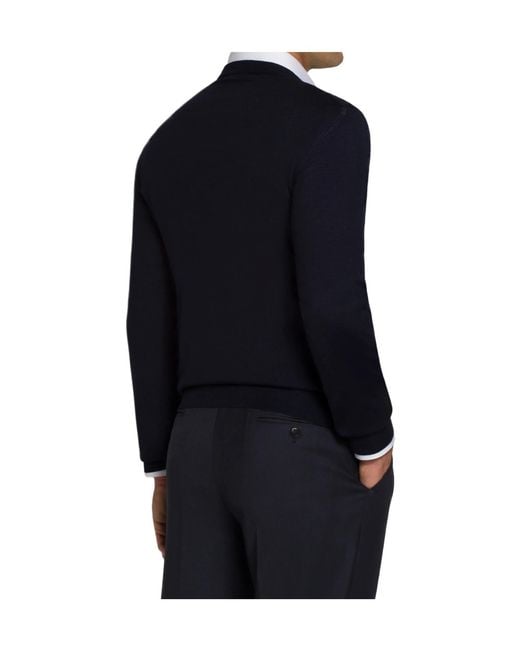 Brioni Blue Crew Neck Sweater for men