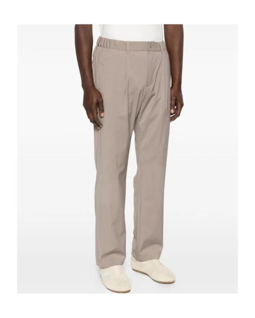 Herno Natural Elasticated Pleated Trousers for men