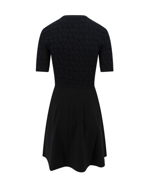 Valentino Black Toile Iconographe Motif Midi Dress