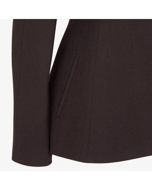Fendi Black High-Neck Wrapped Tailored Jacket