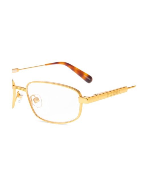 Jacquemus White Rectangle Frame Glasses for men