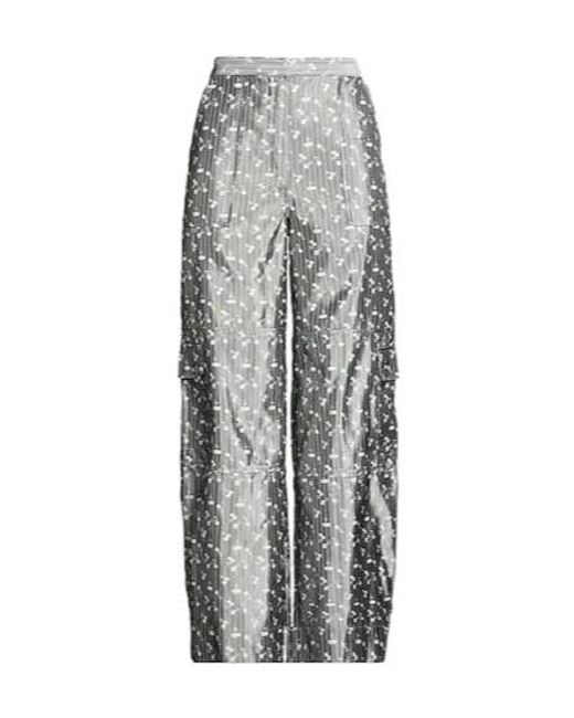 Ganni Gray Striped Casual Pants