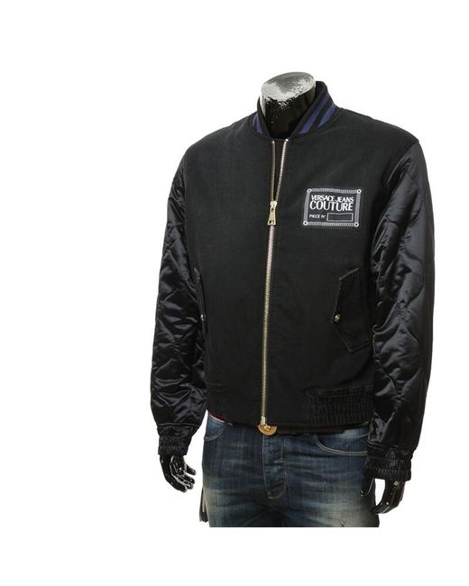 Versace Jeans Black Logo Baseball Jacket for men