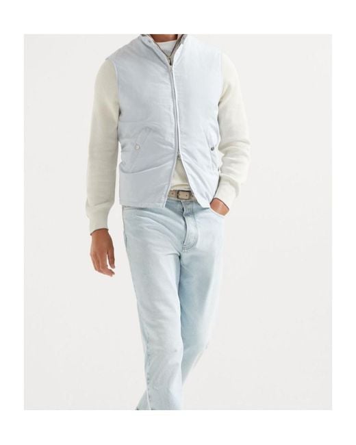 Brunello Cucinelli White Water-Resistant Gilet for men