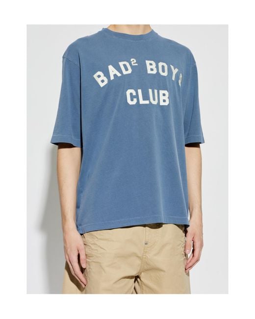 DSquared² Blue Vintage Fade Loose Fit T-Shirt for men