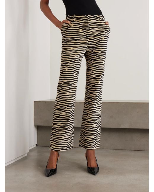 Rabanne Gray Zebra-Print Casual Pants
