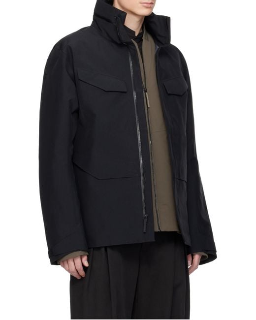 Veilance Black Field Windbreaker Jacket for men