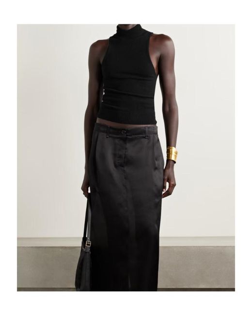 Nili Lotan Black Roll-Neck Sleeveless Top