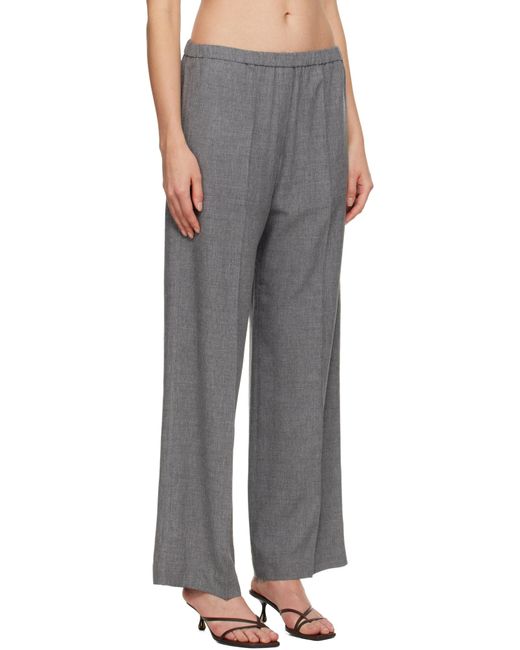 Totême Gray Totême Drawstring Straight Leg Trousers