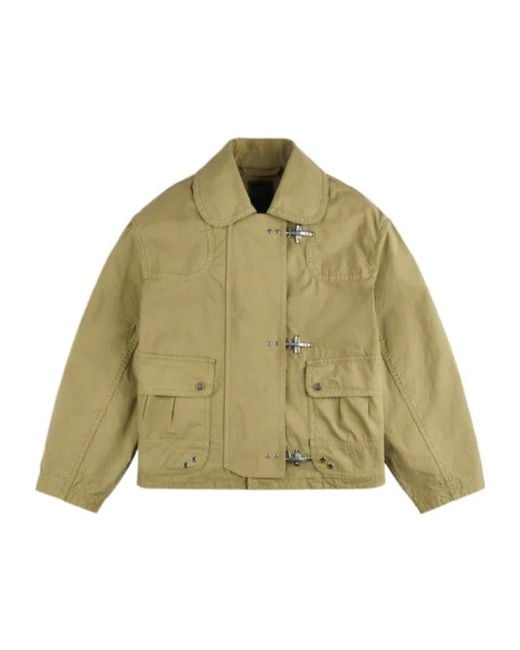 Fay Green Toggle Fastening Jacket for men